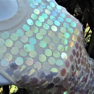 Milano, sequined knit top Light beige Sz S